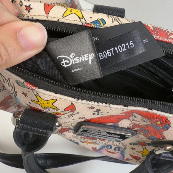 Loungefly The Little Mermaid Crossbody Satchel Purse Disney Tattoo Graffiti - Picture 8 of 13